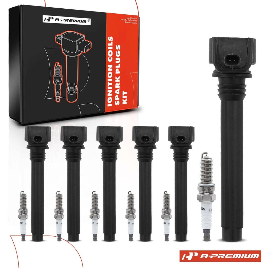 Set of 6 Ignition Coils & Iridium Spark Plugs for Jeep Grand Cherokee (2011–2015)