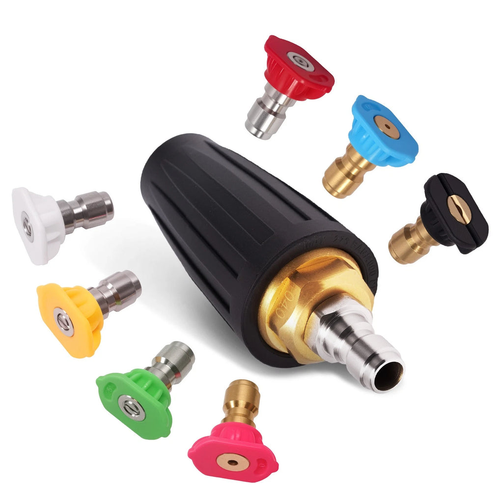 4000 PSI High Pressure Washer Turbo Nozzle for 1/4 QC Stainless Steel (7 Tips)