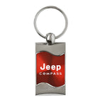 Red Rectangular Wave Keychain - Officially Licensed for Jeep Compass