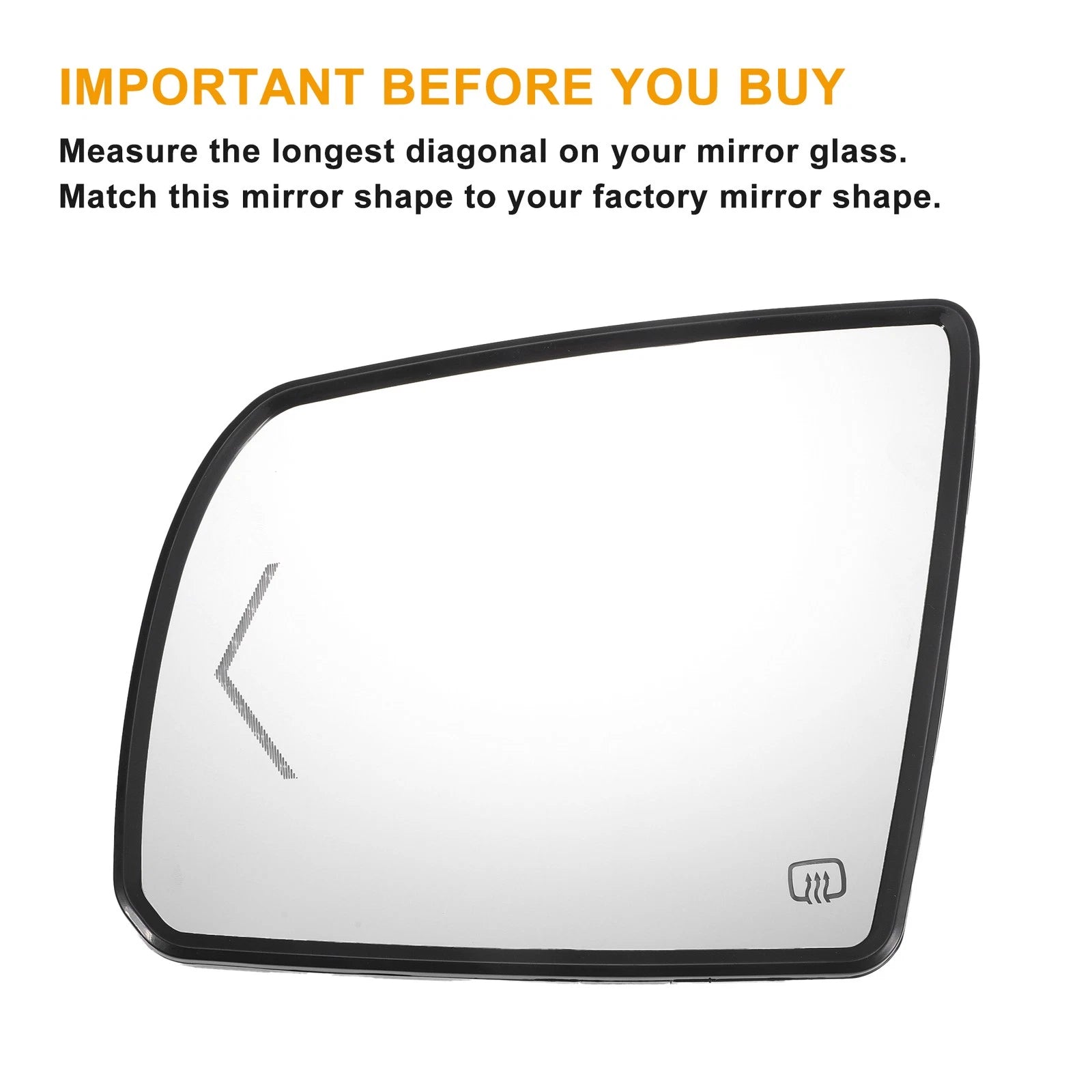 Left White Mirror Glass with Heat for Toyota Tundra 