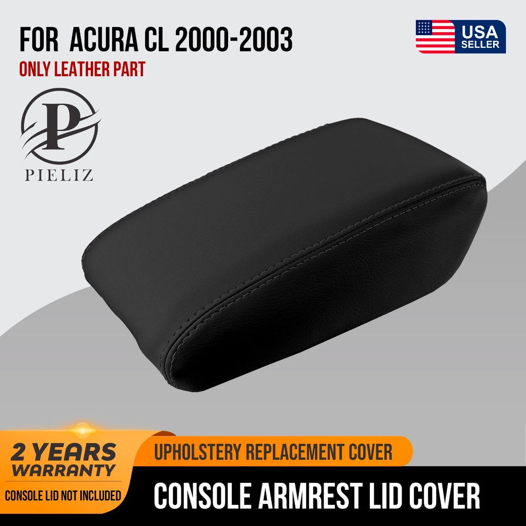 Leather Console Lid Pull Over Armrest Cover for Acura CL (2000–2003) Black