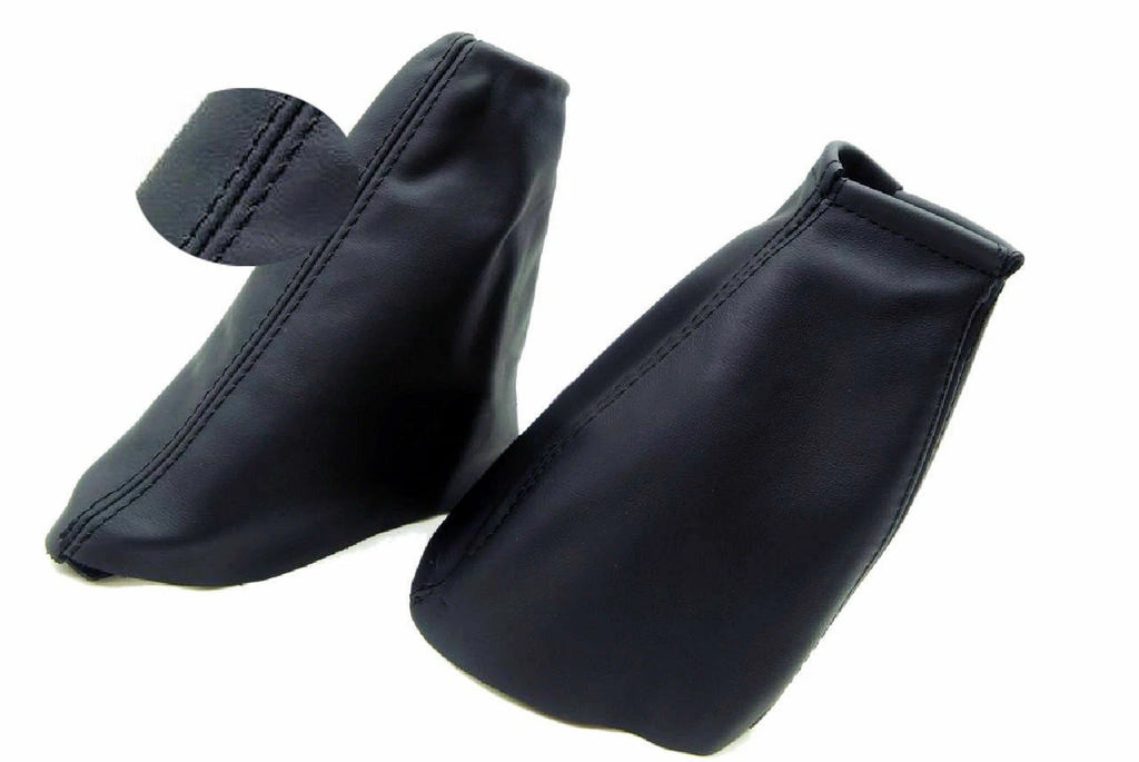 Set of 2 Manual & E Brake Boots for Ford Focus (2000–2007) Black Synthetic Leather