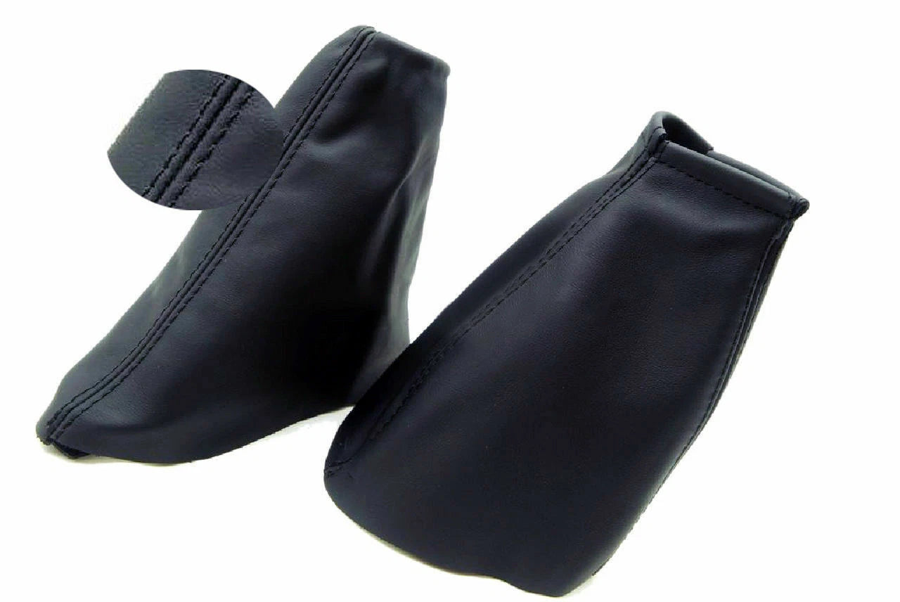 Set of 2 Manual & E Brake Boots for Ford Focus (2000–2007) Black Synthetic Leather
