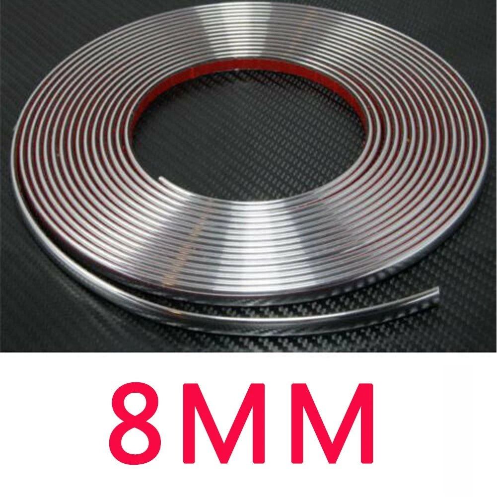 Chrome Polished Trim Tape 5M Length 8mm for Automotive Applications