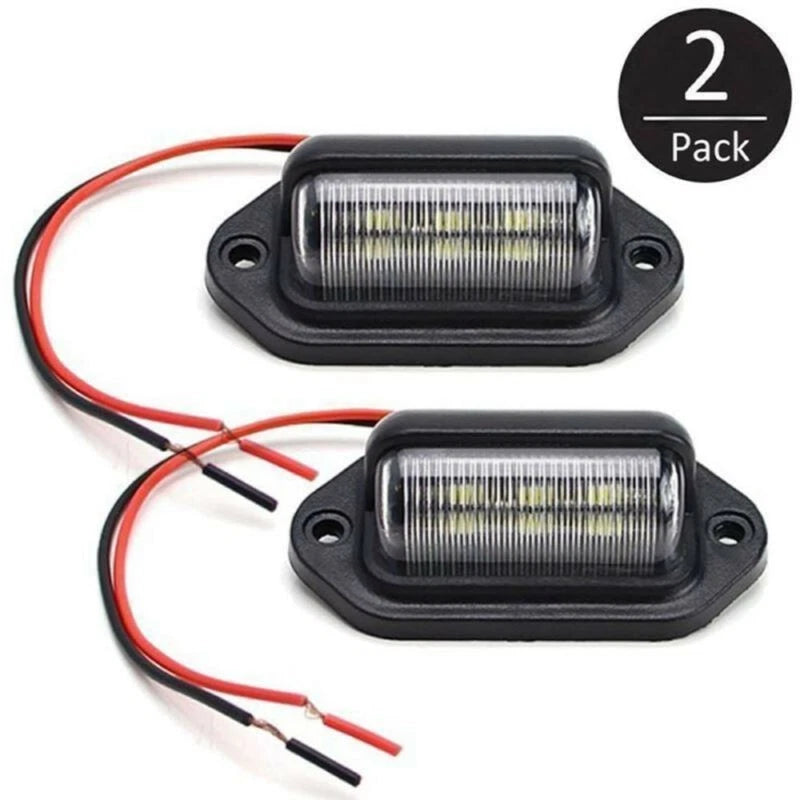 2X Waterproof 6 LED License Plate Light for Car Boat Truck Trailer