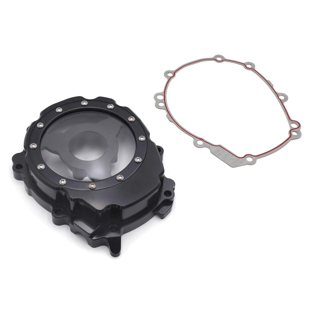 Black Clear Left Engine Stator Cover Crankcase Protector for Yamaha YZF-R1 (2015–2024)