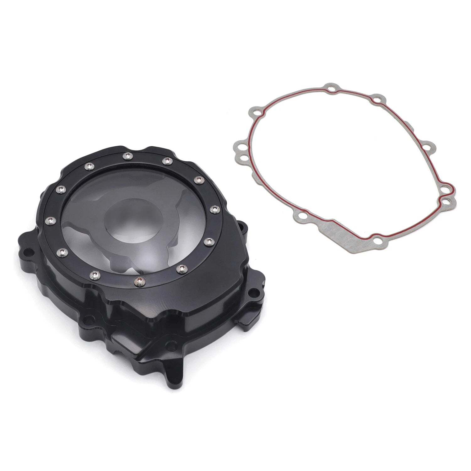 Black Clear Left Engine Stator Cover Crankcase Protector for Yamaha YZF-R1 (2015–2024)