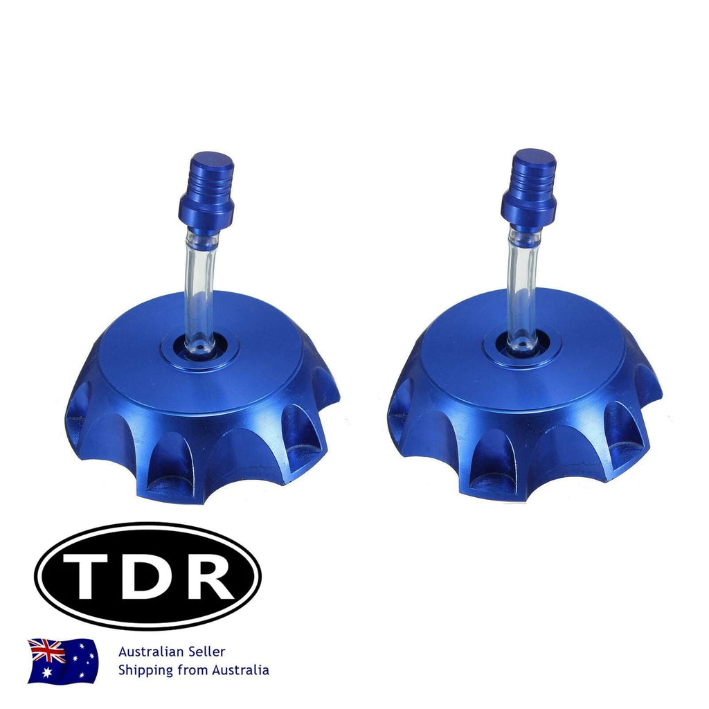 2X Blue Fuel Tank Cover Cap for XR50 CRF50 TTR KLX110 (50cc-160cc)