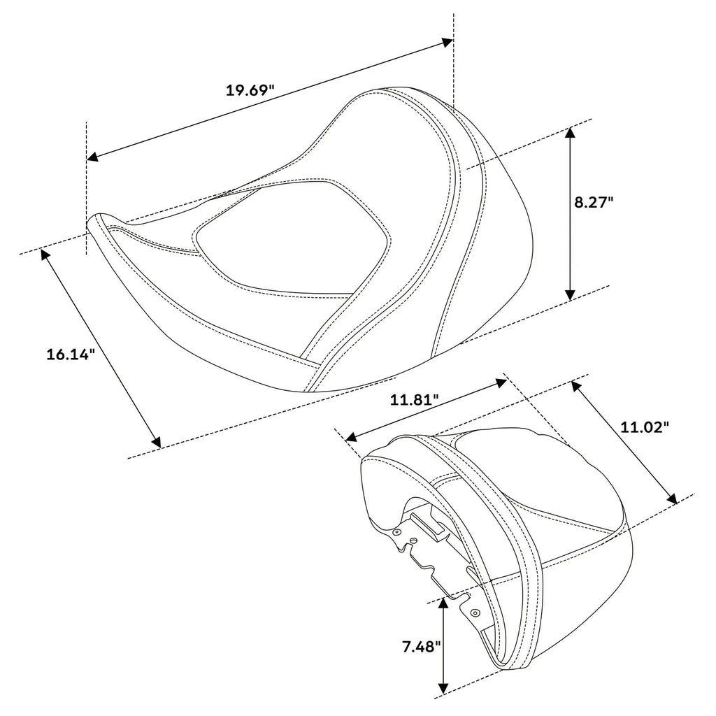 Rider & Passenger Seats for Harley CVO Street Glide Black (2023-2024)