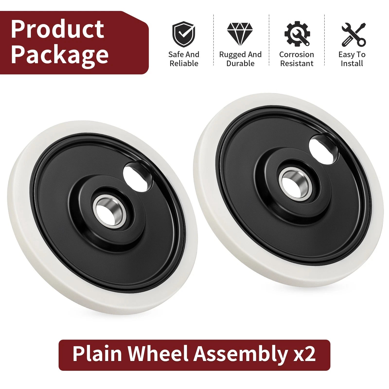Set of 2 Plain Wheel Assembly for Polaris Indy Rush SwitchBack Titan 800 850 600