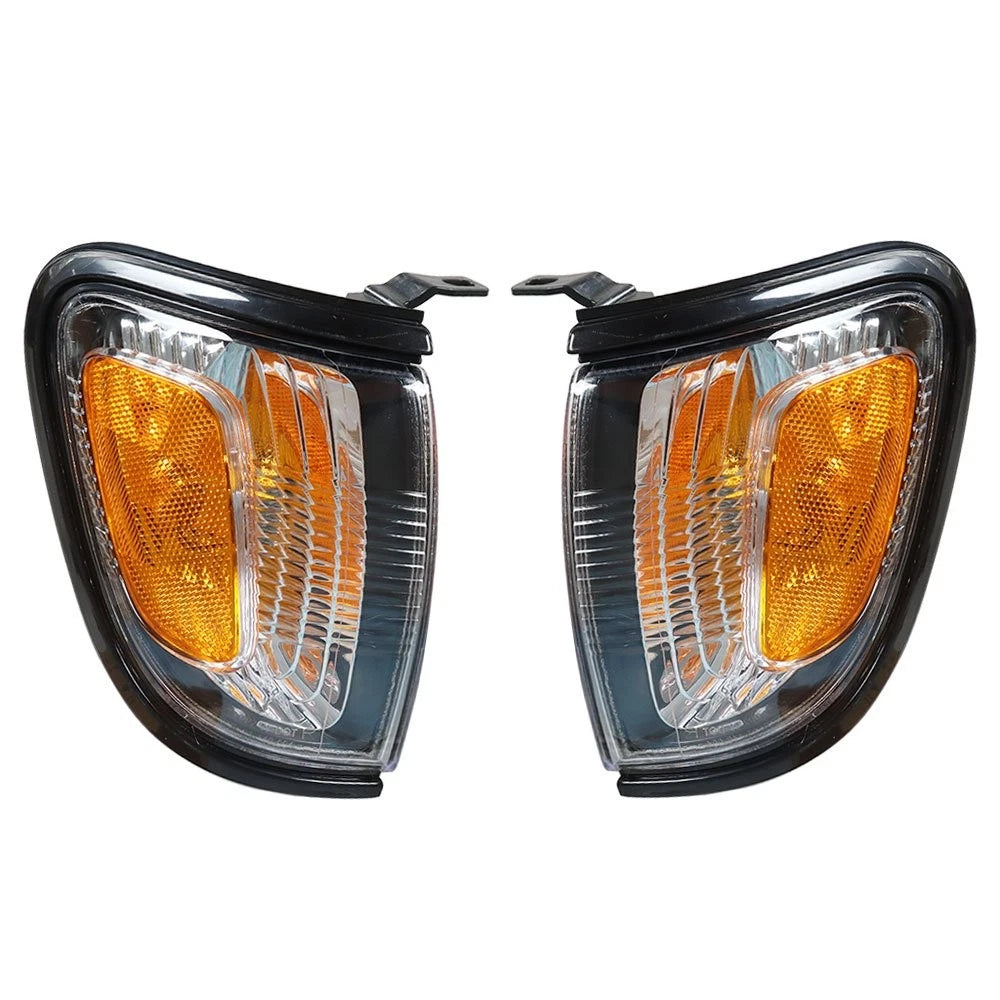 Pair Black Borders Corner Turn Signals for Toyota Tacoma (2001-2004)