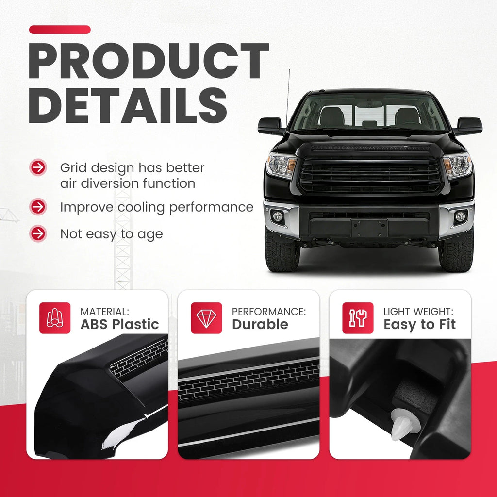 Upper Hood Bulge Molding Grille for Toyota Tundra (2014–2021) Gloss Platinum
