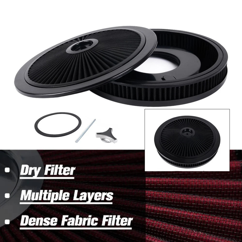 Black Air Cleaner with Washable Filter for Make Model