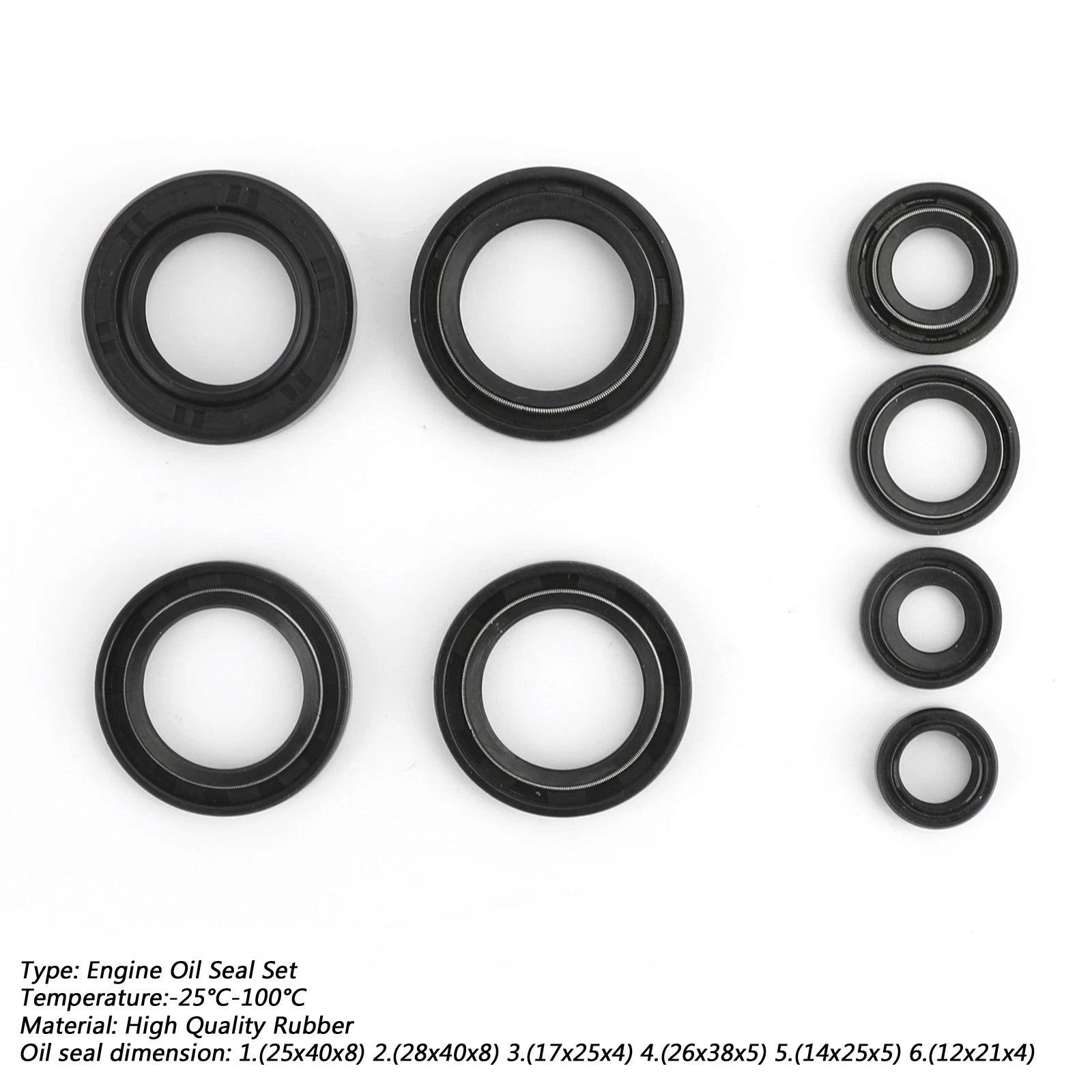 Engine Oil Seal Kit for Yamaha DT125 DT175 MX125 MX175 YZ125 IT175 (1974–1983)