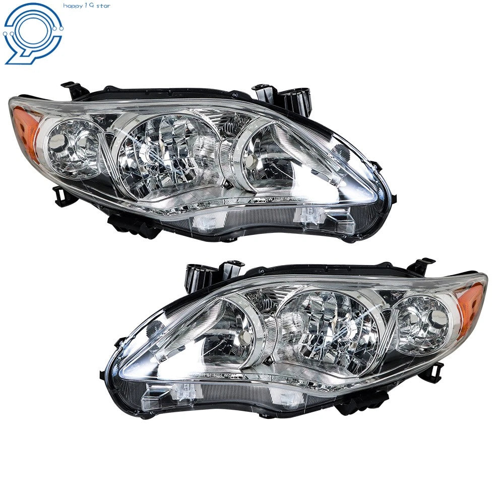 Headlights Pair for Toyota Corolla (2011–2013) Chrome