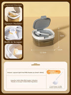 Layered Canister with Measuring Tool for Coffee Use (12.3x12x10cm)