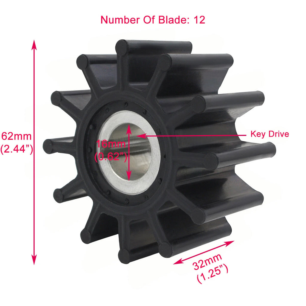 Inboard Water Pump Impeller Kit for Volvo (18838-0001) & OMC (3854286)