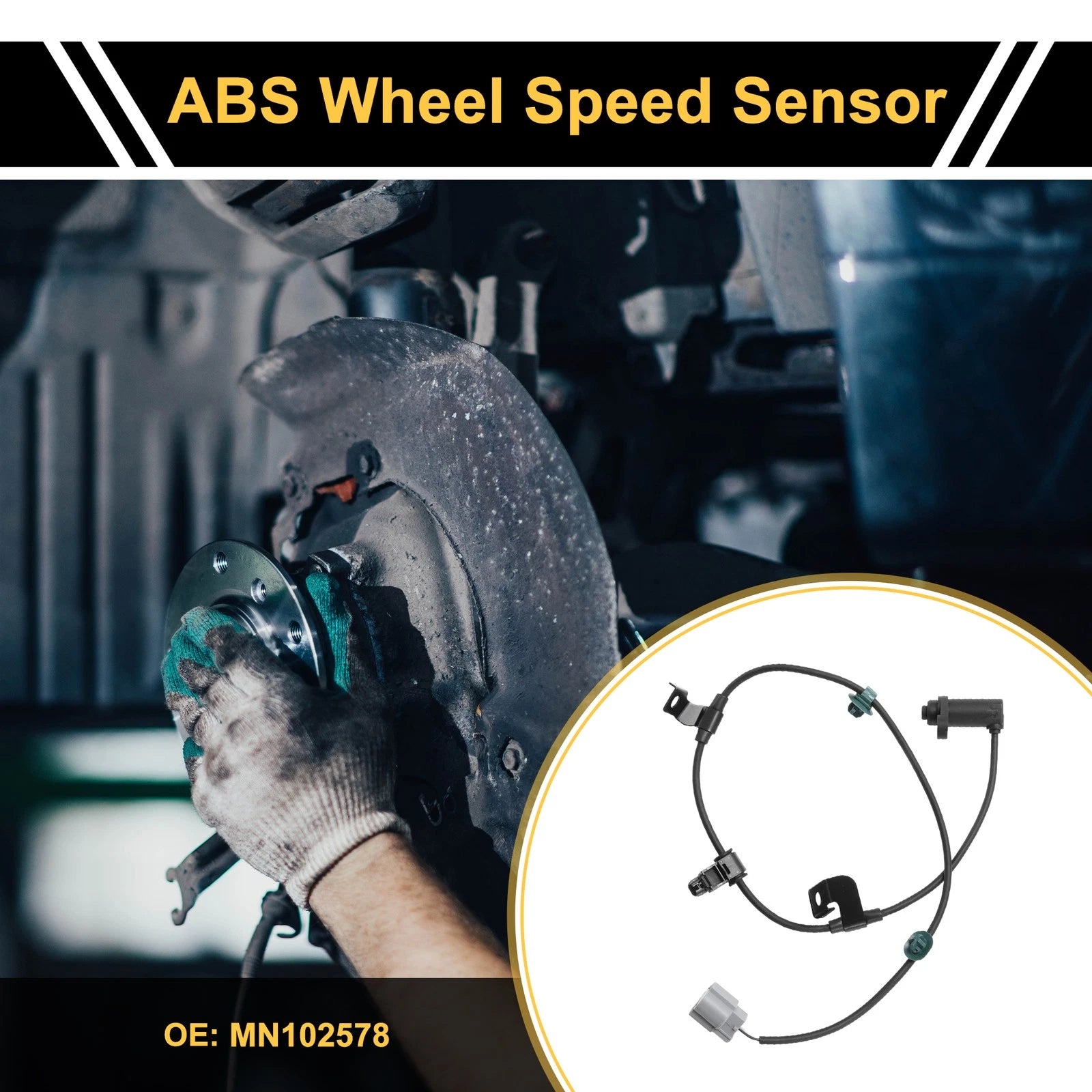 ABS Wheel Speed Sensor No.MN102578 for Mitsubishi L200 (2008–2015) Rear Right