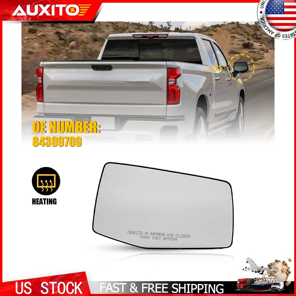 Heated Passenger Side Mirror Glass for Sierra Silverado 1500 2500 3500 (2019–2024)