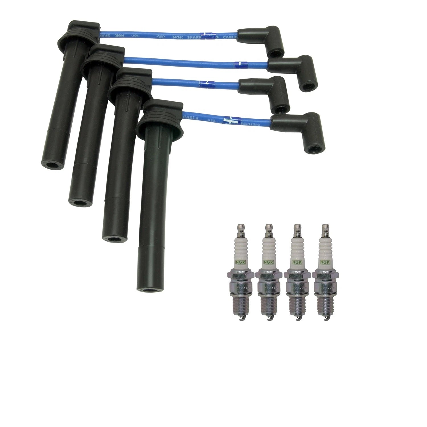 NGK 7mm Wire Set 4 Platinum Spark Plugs for PT Cruiser Sebring Stratus (2001–2006)