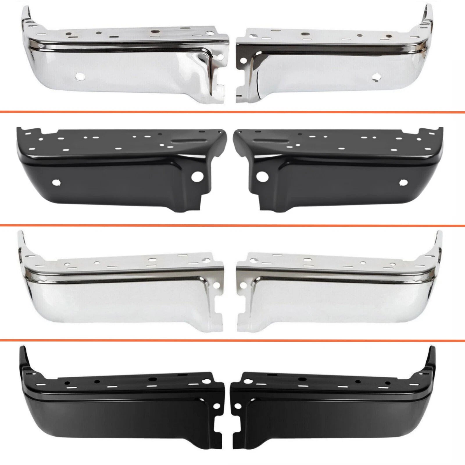 Rear Step Bumper End Face Bar for Ford F150 F250 (2009–2014) W & W/O Sensor Hole