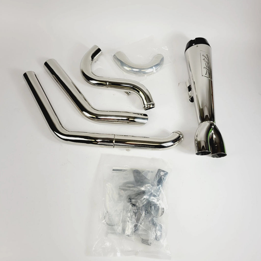 2X Two Brothers Polished 2-Into-1 Exhaust for Harley Softail Low Rider (2022–2024)