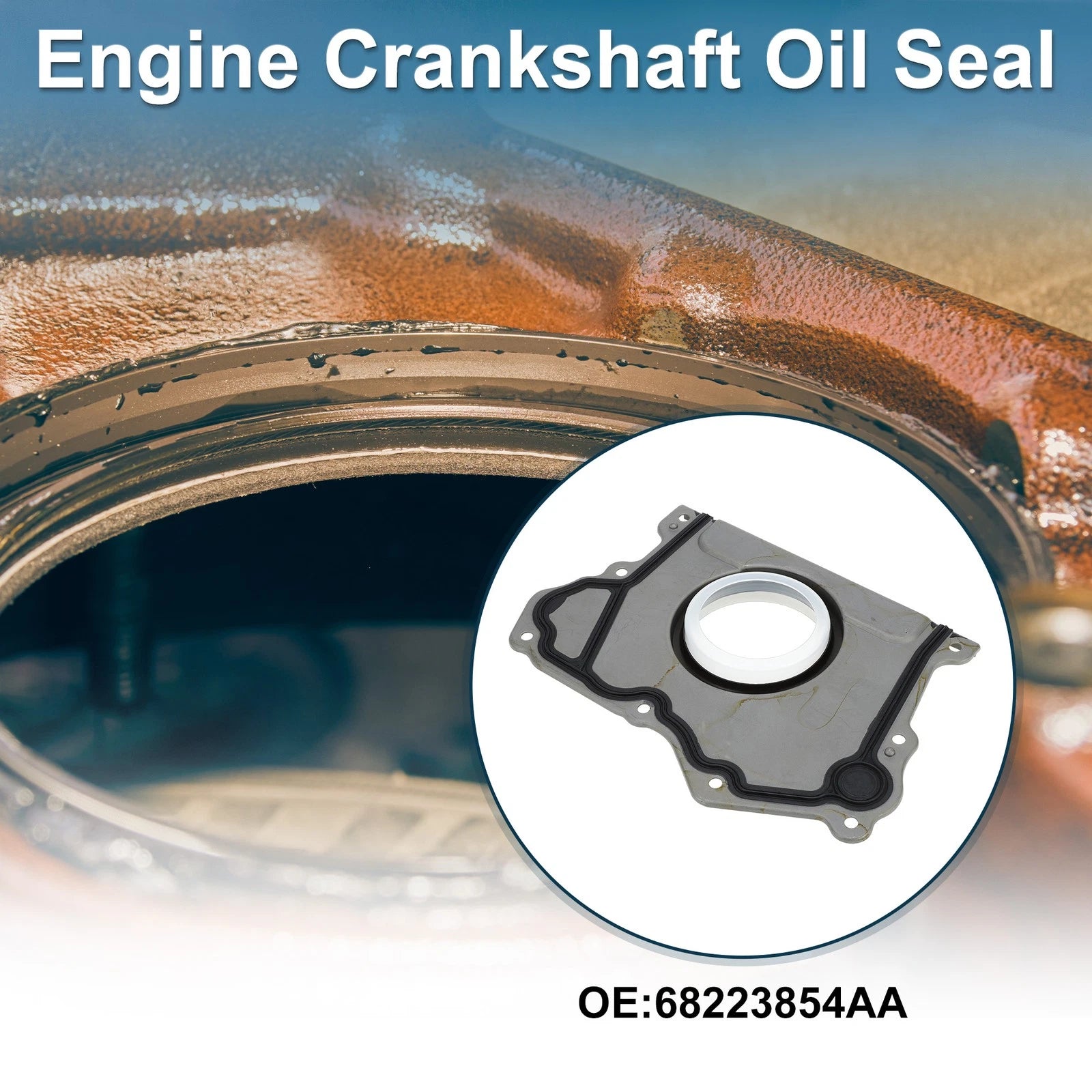 Rear Crankshaft Oil Seal with Flange for Jeep Cherokee, Dodge (No. 68223854AA)