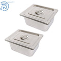 2X Hotel Pans 1/2 Size 6" Deep with Lids Stainless Steel Non-Stick