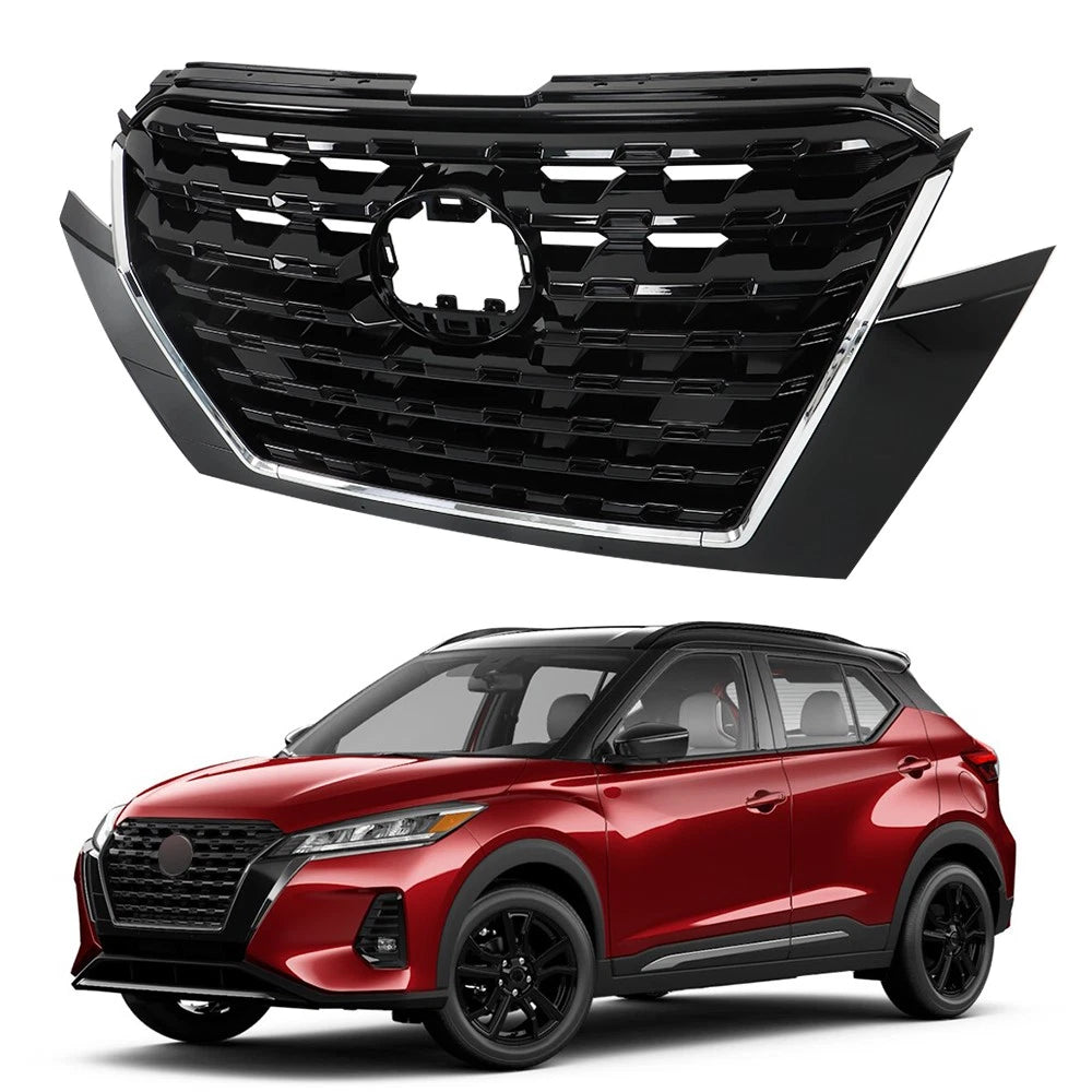 Front Bumper Grille Assembly for Nissan Kicks (2021–2023) Black