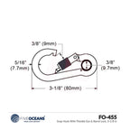 4X Snap Hook with Thimble Eye & Barrel Lock FO455-M4 (3-1/8 inches)