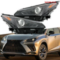 Set of 2 LED Headlights for Lexus NX200t NX300 NX300h (2018–2021) Black