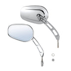 Pair Chrome Rear View Mirrors for Harley Touring Electra Street Road Glide