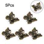 5X Vintage Butterfly Drawer Door Cabinet Knob Pull Handle Zinc Alloy