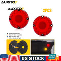 7" Round Red Rear LED Tail Turn Signal Lights for Trailer Truck (Waterproof)