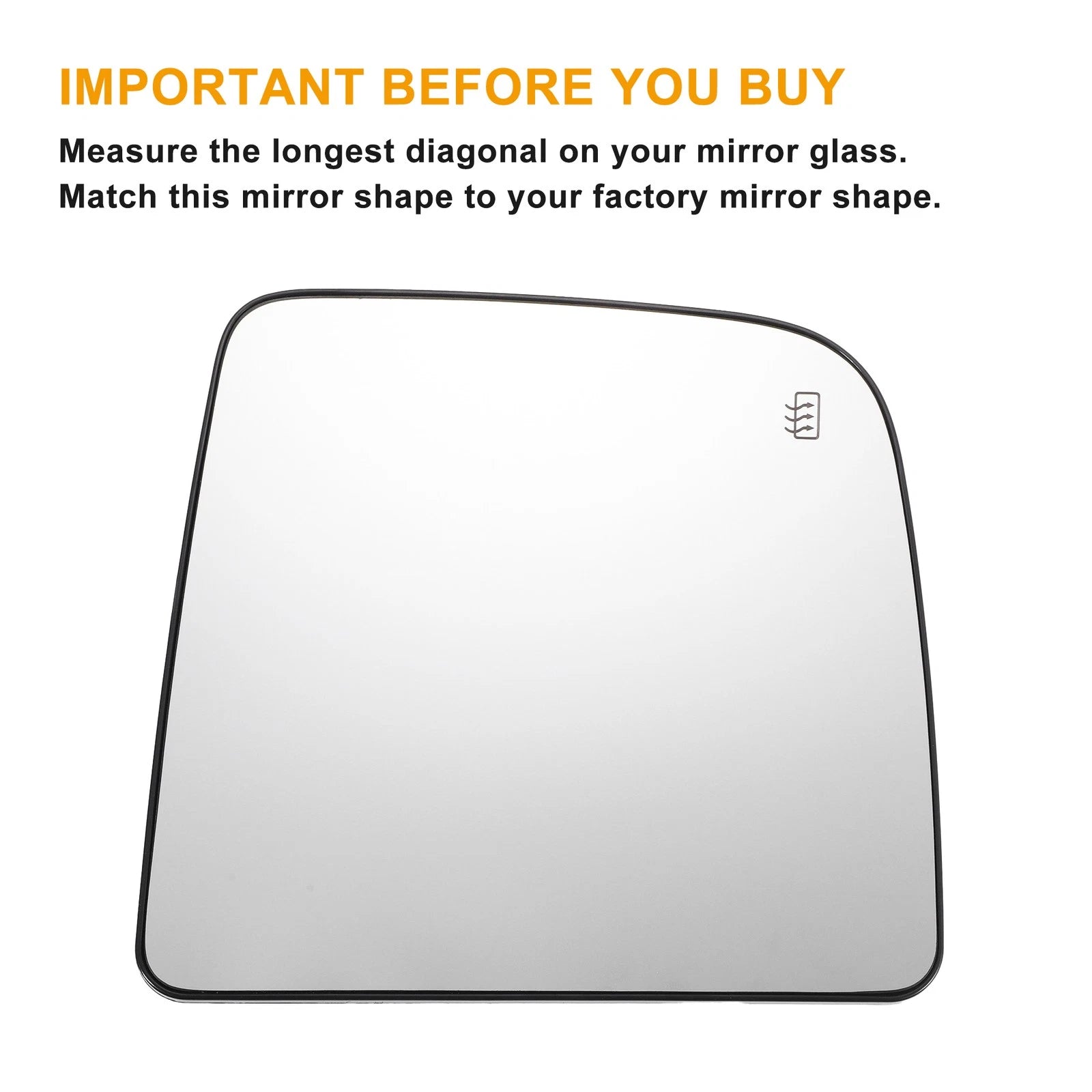 Pair Upper Heated White Mirror Glass for Nissan Titan 