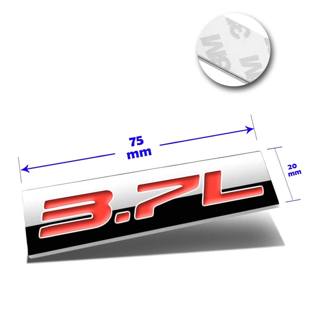 3D Polished Metal Red Emblem Decal for Ford/Infiniti/Lincoln/Nissan (3.7L)