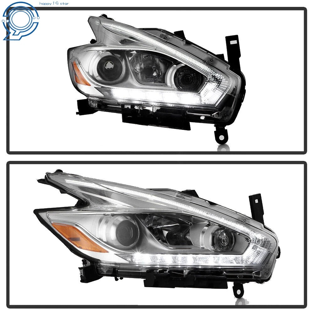 Halogen Headlight with LED DRL Projector Chrome for Nissan Murano (2017)
