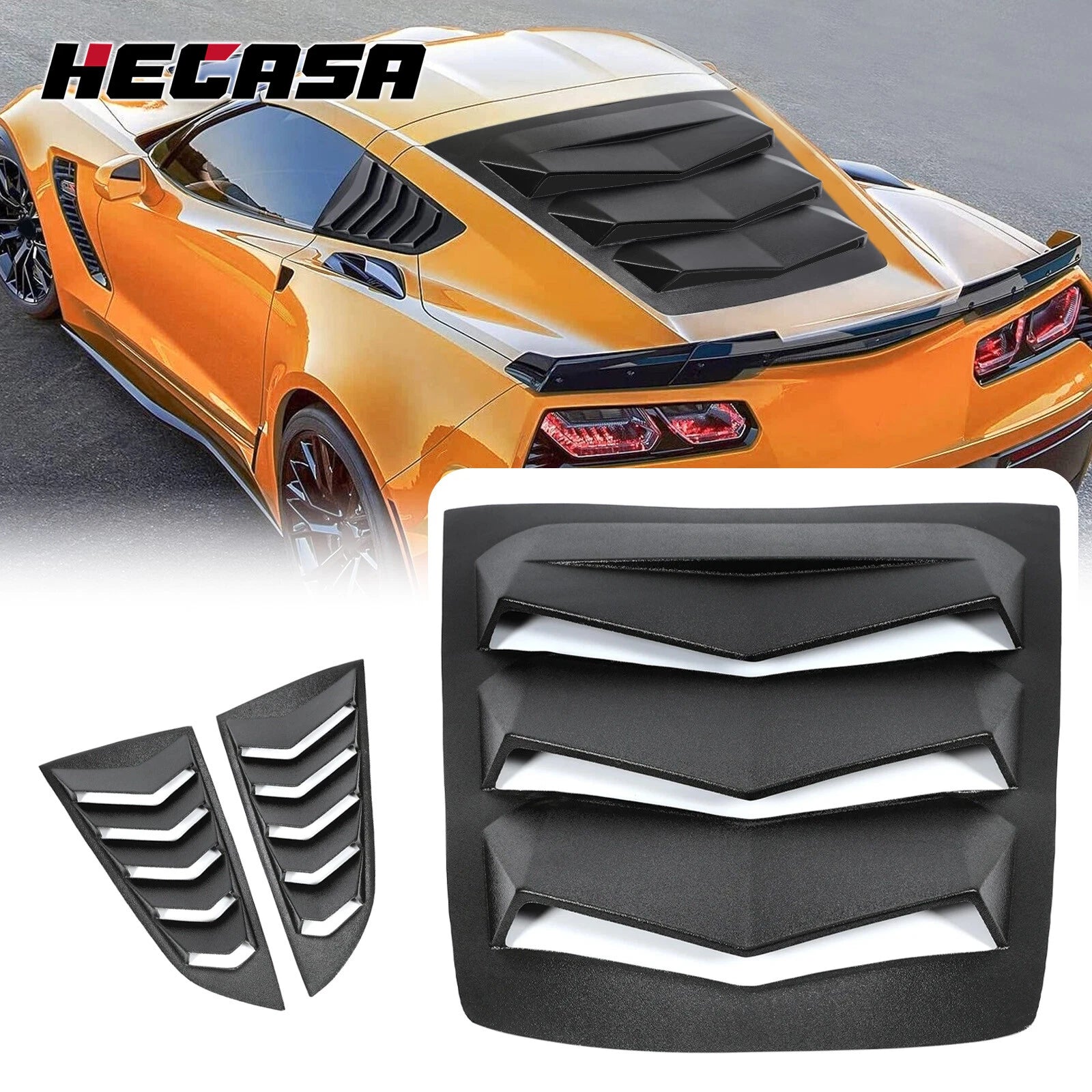 Rear Side Window Louver Sun Shade Cover for Corvette C7 (2014–2019)