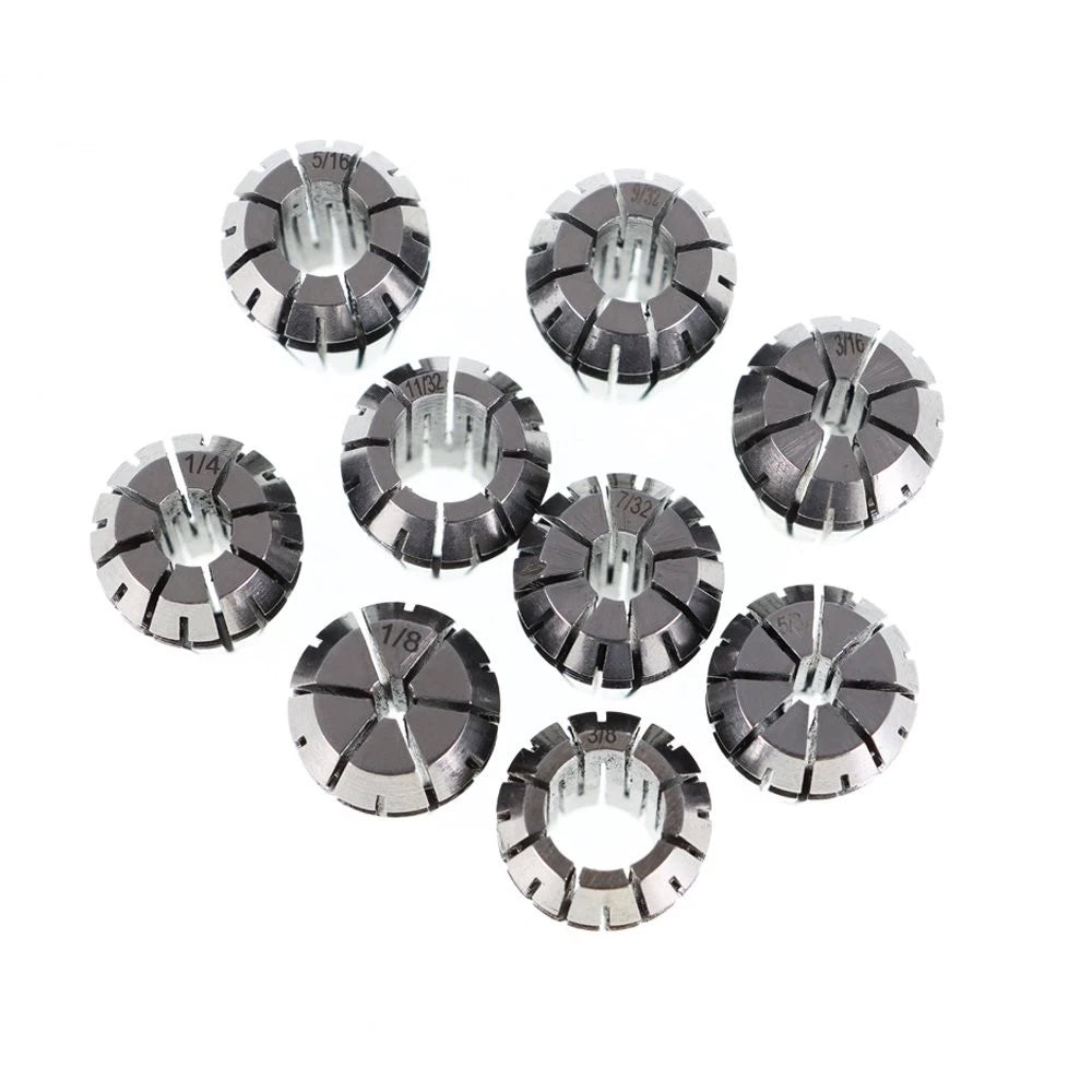 9pcs ER16 Spring Collet Set for CNC Milling Lathe (1/8" - 3/8")
