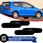 Set of 4 Smoke Front and Rear Bumper Side Marker Lights for Honda Civic Si (2002–2005)