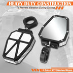 Universal UTV Side Mirrors for Roll Cage Bar Mount (Fits Most Models)