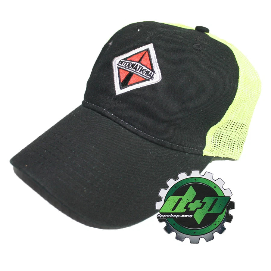 Black and Yellow Mesh Hat for International Truck (Diesel Gear)