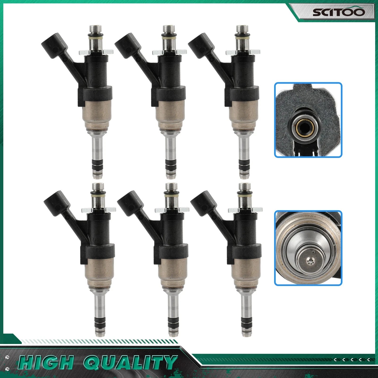 Set of 6 Fuel Injectors for Chevrolet Silverado 1500 GMC Sierra 1500 (2019–2021)