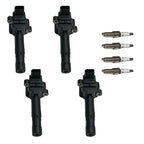 Set of 4 Ignition Coils & 4 Spark Plugs for Mercedes-Benz C230 (2000–2007)