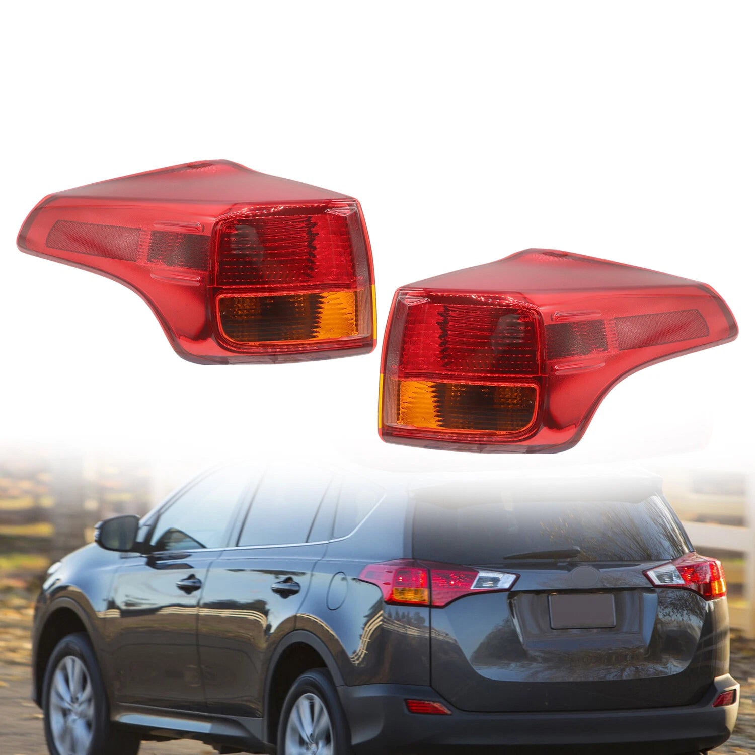 Outer Tail Lights Brake Lamps for Toyota RAV4 (2013–2015) - Passenger + Driver Side