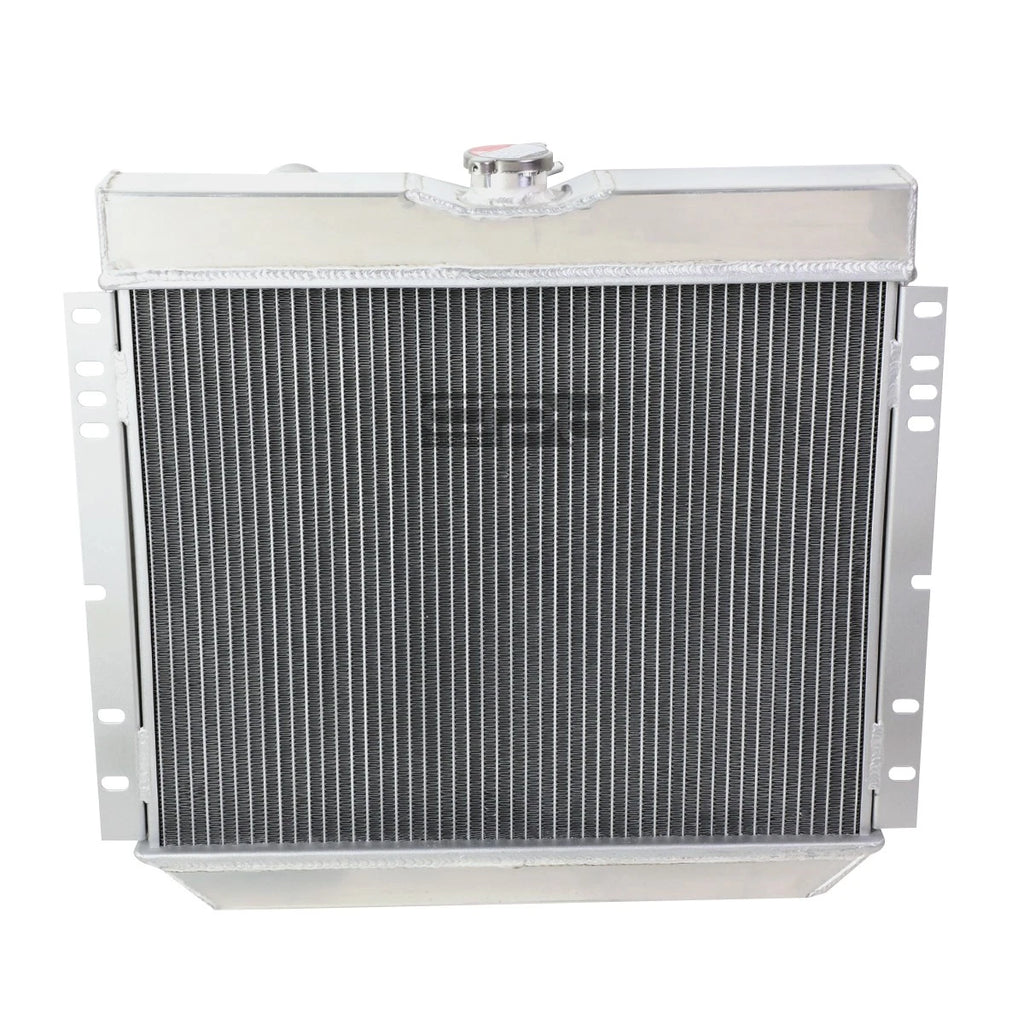 3-Row Aluminum Racing Radiator + Cooling Fan Shroud for Mustang/Falcon (1967–1970)