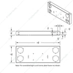 Rear Stainless Center Tail Panel Replacement w/ 4 Red LED Lights for Toyota