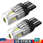 2X 7443 7440 W21W LED Reverse Backup Light Bulbs 6000K 2800LM Super Bright