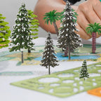 15Pcs Pine Model Trees for Train Railway Diorama Winter Scenery