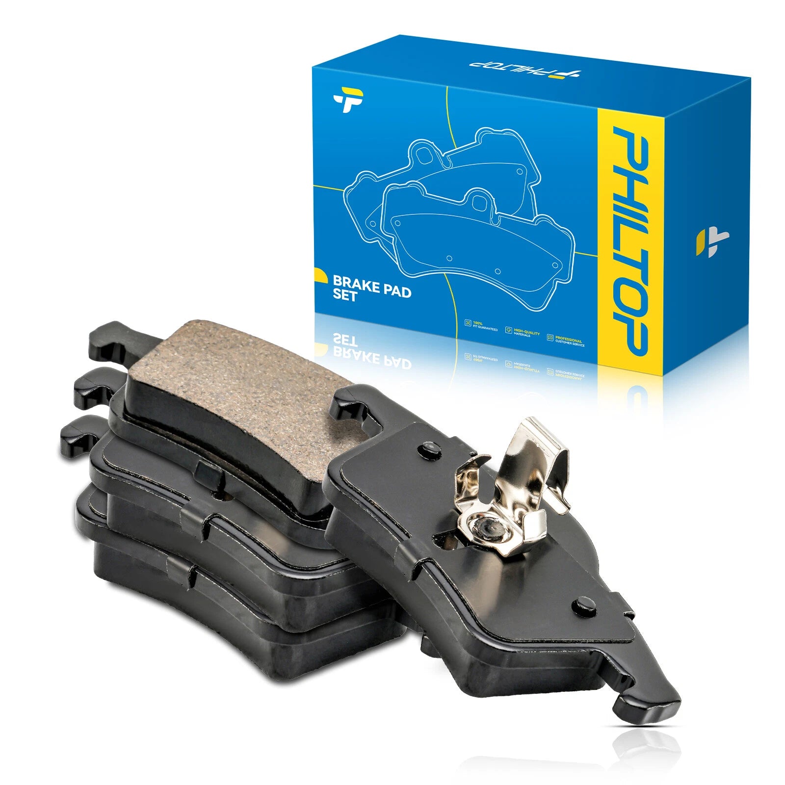 Rear Ceramic Brake Pads with Hardware for Volvo S60 S80 V70 XC70 (2000-2007)